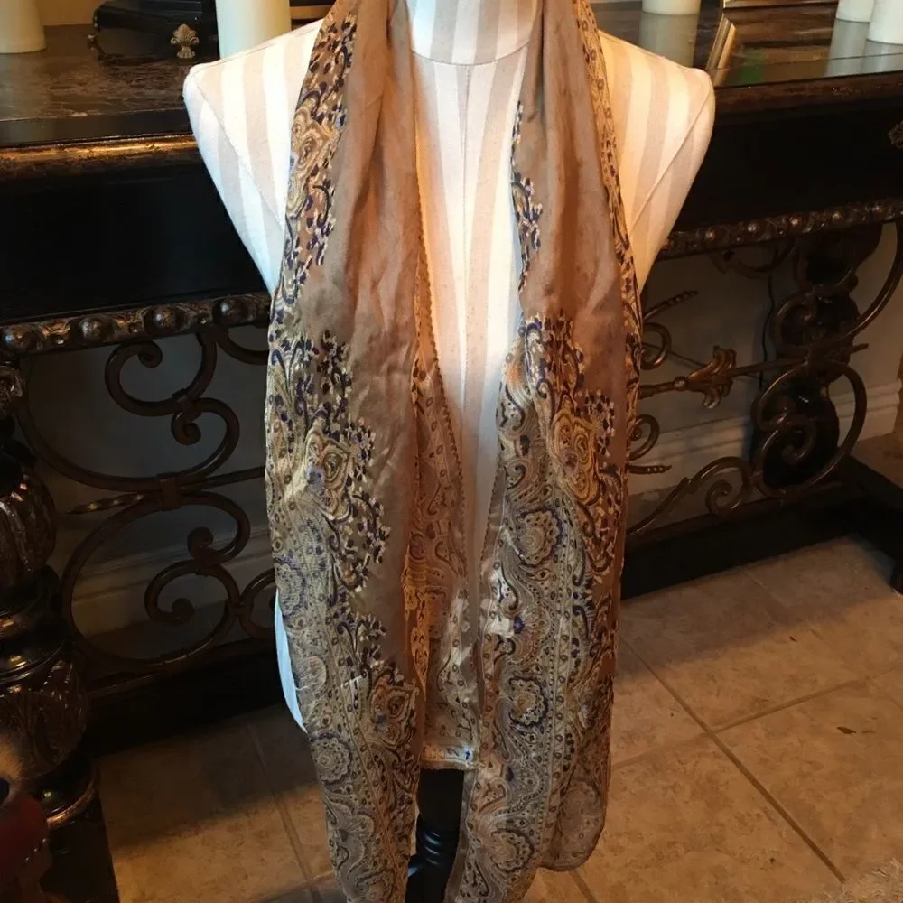 100% SILK Scarf NWOT